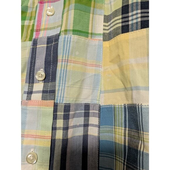 Brooks Brothers Madras Patchwork Shirt Button Colorful Short Sleeve Mens Size XL - Picture 5 of 6